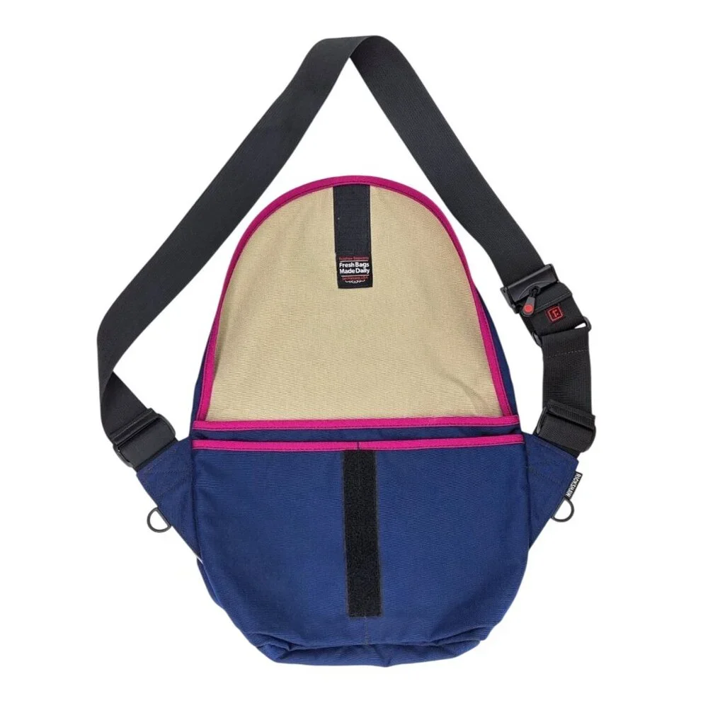 Rickshaw Small Zero Messenger Bag Adjustable Strap Blue Pink Canvas Francisco